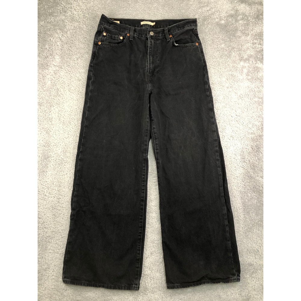 Levi's Jeans Womens 32x30 (Tag 31x32) Black Ribcage Wide Leg Premium Big E